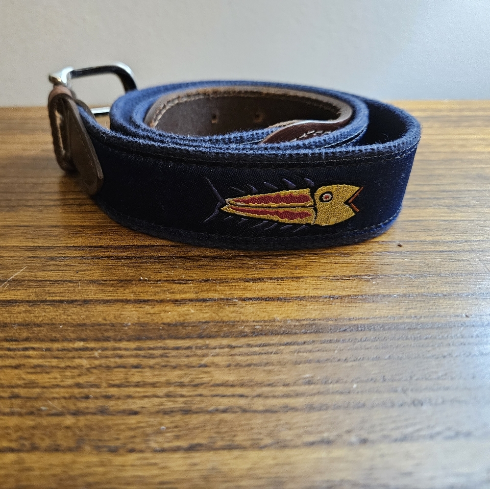 The Belted Cow Company Fish print belt